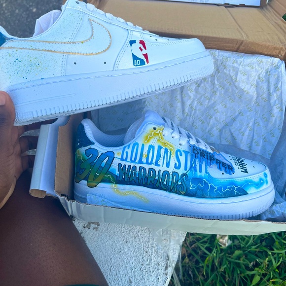 Customized Golden State warrior air force ones